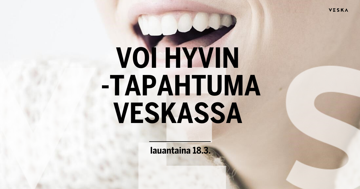 Naisen kasvot, hampaat ja logo